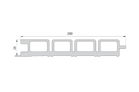Фасадная реечная панель Ecodecking Скай коэкструзия 200х20х3000 Тик